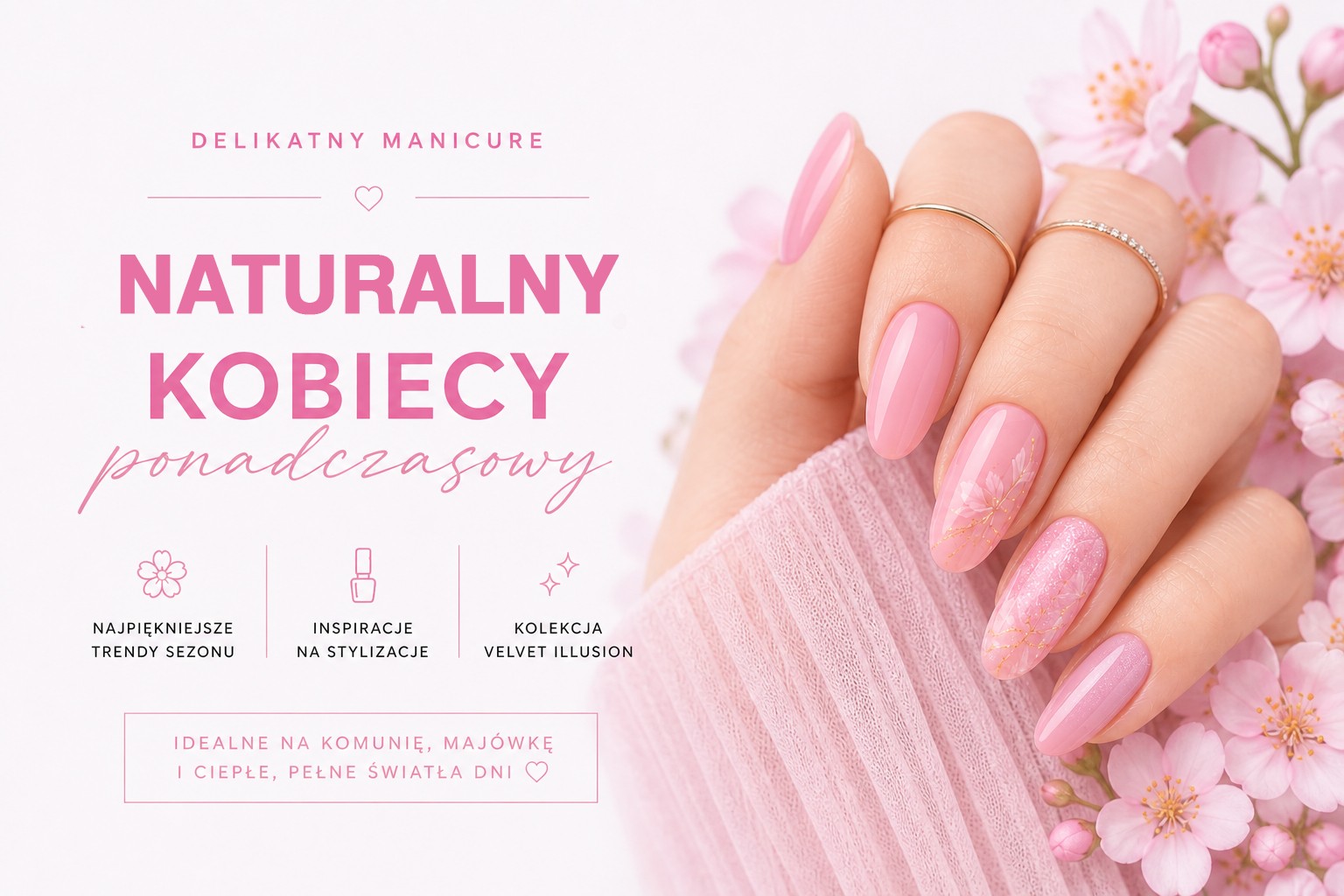 Delikatne manicure na ciepłe dni